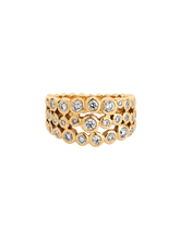 Load image into Gallery viewer, 18k gold & diamond triple row dotty ring - 1.00ct