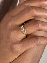Load image into Gallery viewer, 18k 6mm cushion morganite & diamond stargazer ring