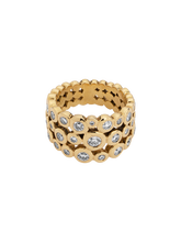 Load image into Gallery viewer, 18ct gold &amp; diamond triple row dotty ring - 2.00ct
