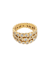 Load image into Gallery viewer, 18k gold &amp; diamond triple row dotty ring - 1.00ct
