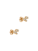 Load image into Gallery viewer, 14k stargazer five diamond ear-studs

