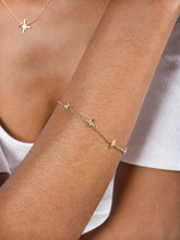 Load image into Gallery viewer, 14k gold &amp; diamond five star bracelet
