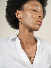 Load image into Gallery viewer, 14k gold &amp; diamond north star ear-drops with tahitian pearl
