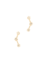 Load image into Gallery viewer, Brown diamond triple stone studs
